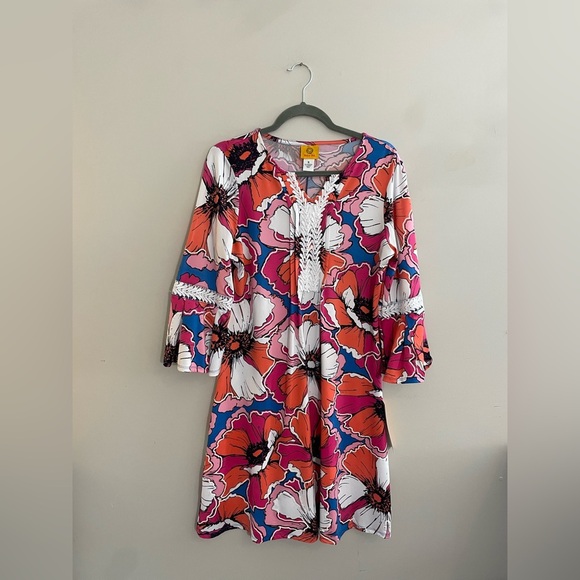 Ruby Rd. Dresses & Skirts - NWT Ruby Rd Colorful Printed Dress with long Bell Sleeves